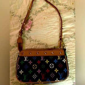Louis Vuitton Black Multicolor Monogram Shoulder Pochette